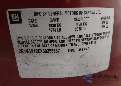 2005 Chevrolet Monte Carlo Ls z USA, uszkodzony, nr VIN 2G1WW12EX59255557